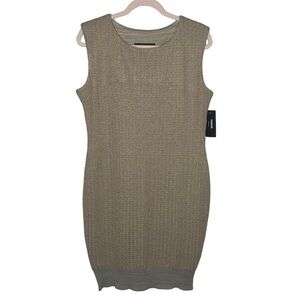 Misook Gold and Champagne Knit Sleeveless Dress NWT